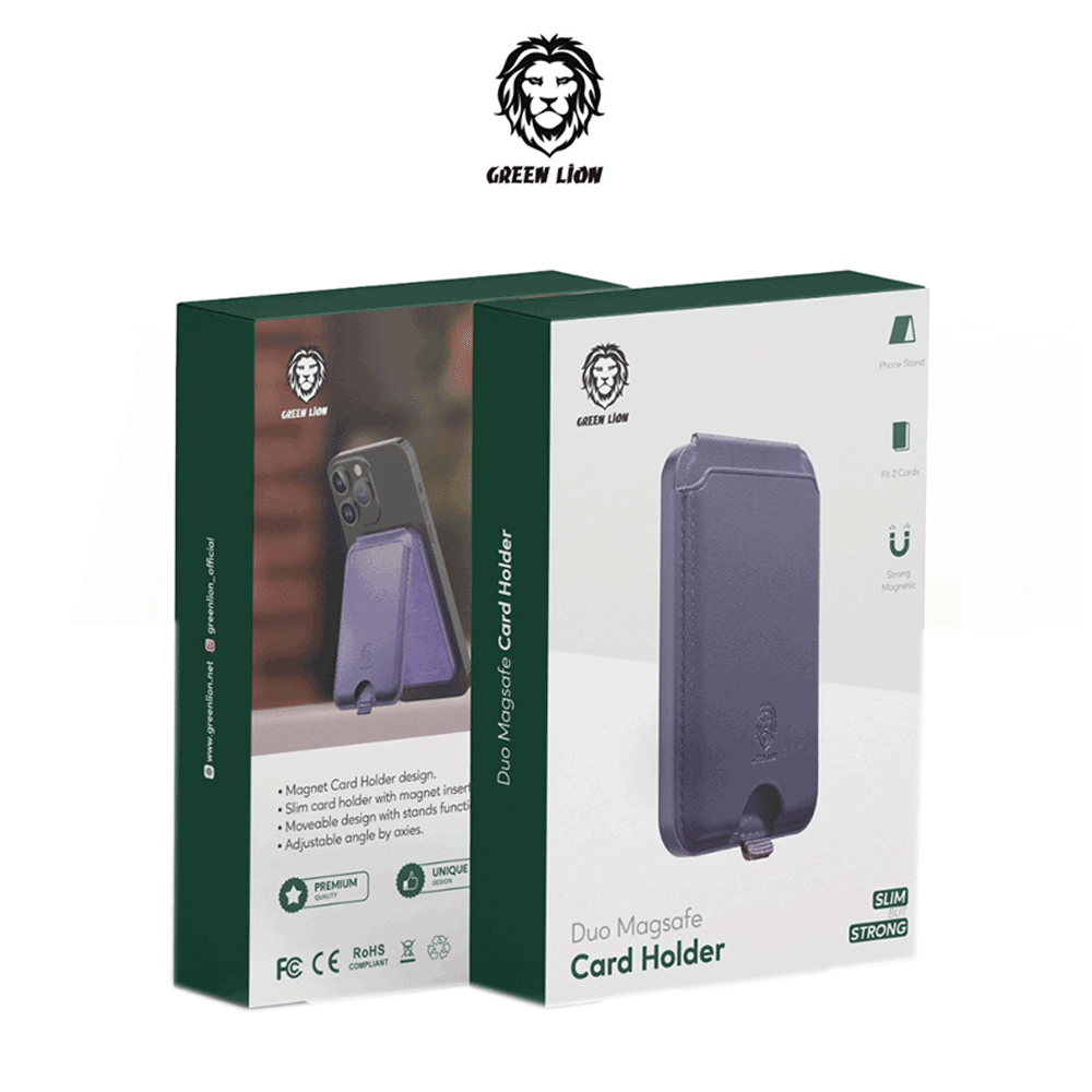 Green Lion Duo MagSafe Card Holder Purple