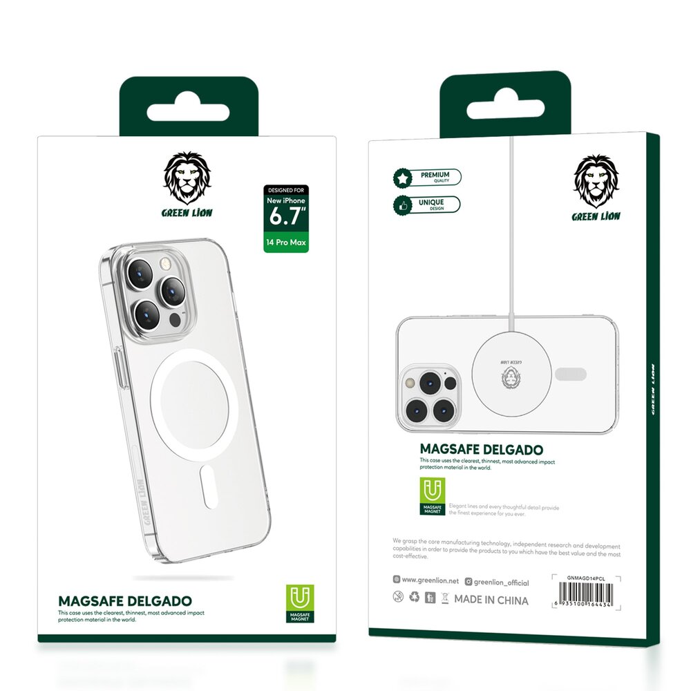 Green Lion Magsafe Delgado Clear for iPhone 14 Pro