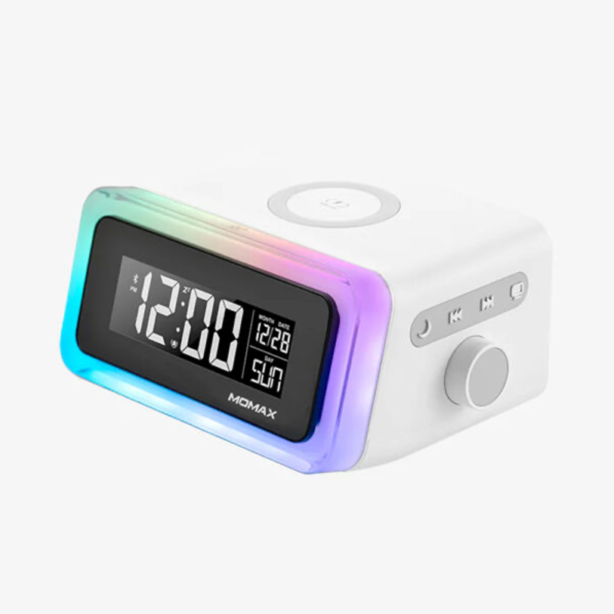 Momax Q.Clock 2 Digital Clock With Wireless Charger – White