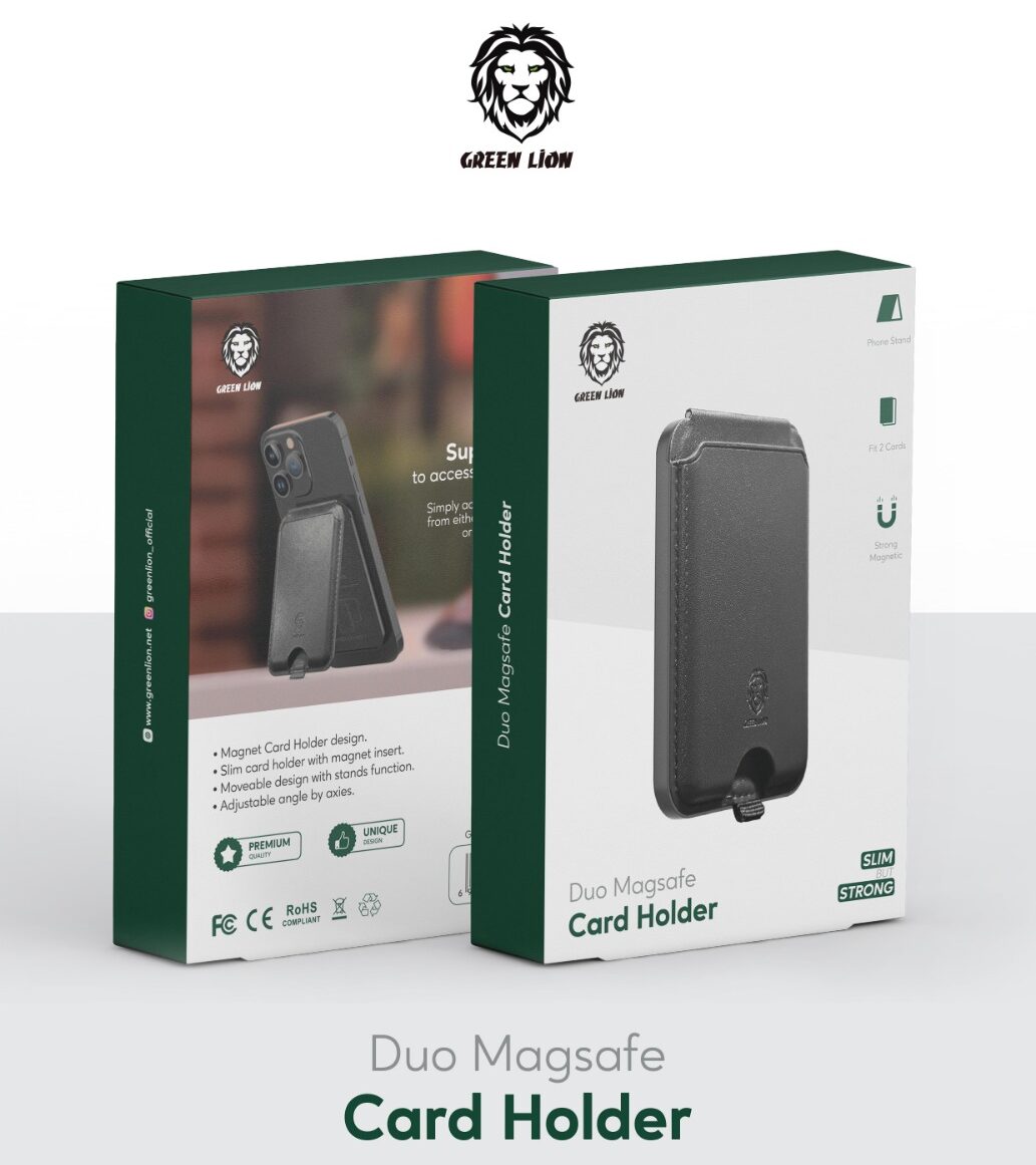 Green Lion Duo MagSafe Card Holder Black