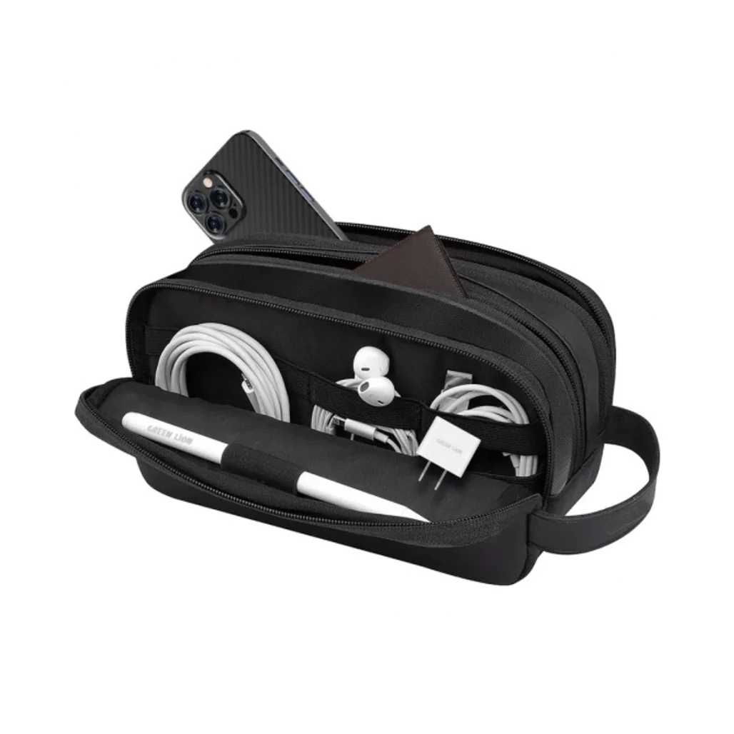 Green Lion Elegant Pouch – Black