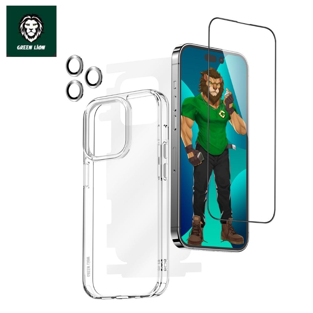 Green Lion HD 4 in 1 Protection Pack for iPhone 14 Pro Max