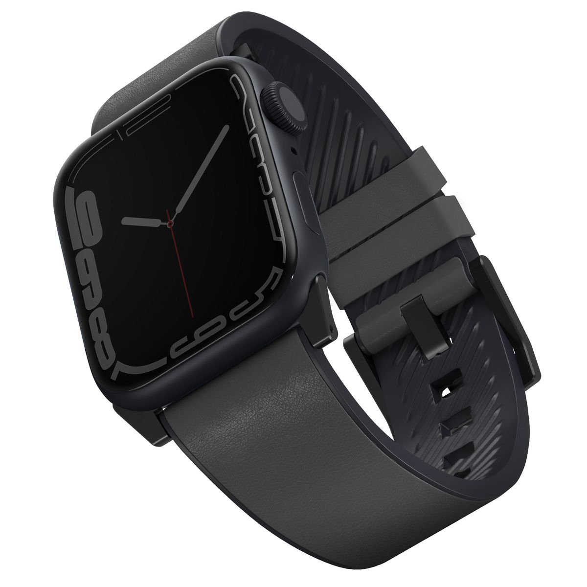 UNIQ Straden Genuine Leather Hybrid Strap for iWatch 45/44/42 Grey